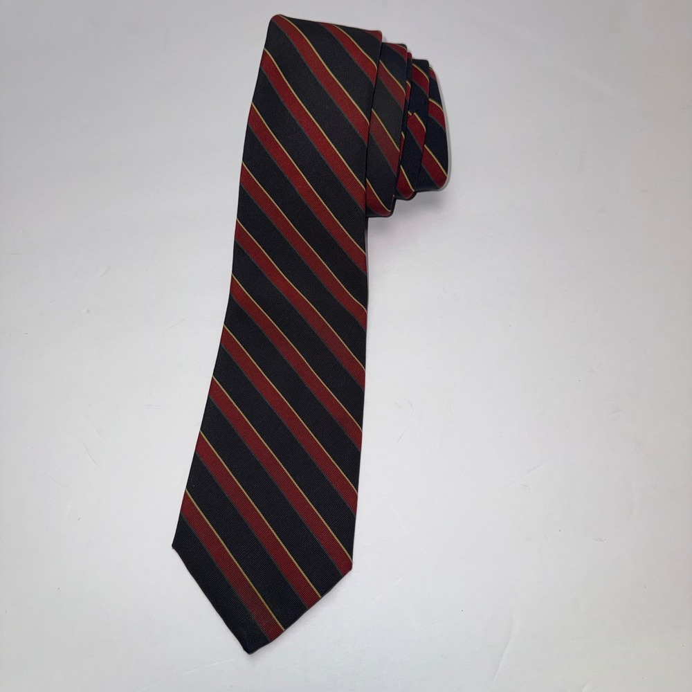 Vintage Brooks Brothers Necktie Mens Navy Red Striped Silk Wool Repp Tie Ireland